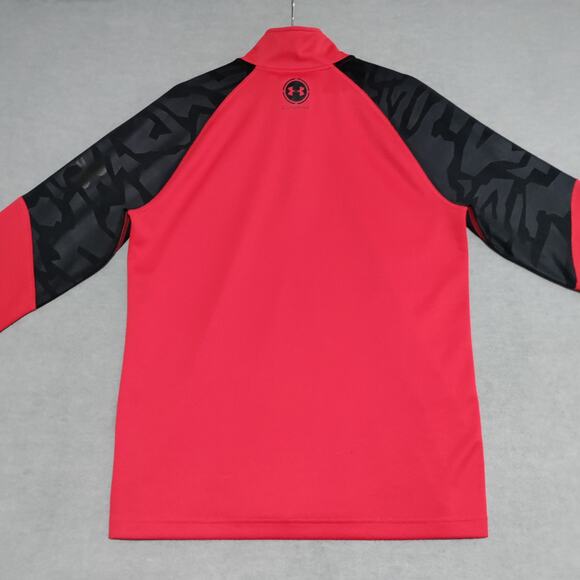 Under Armour Combine Golf‎ Pullover Shirt 1/4 ZIP Mens Size Medium Red Black NFL - Picture 6 of 15
